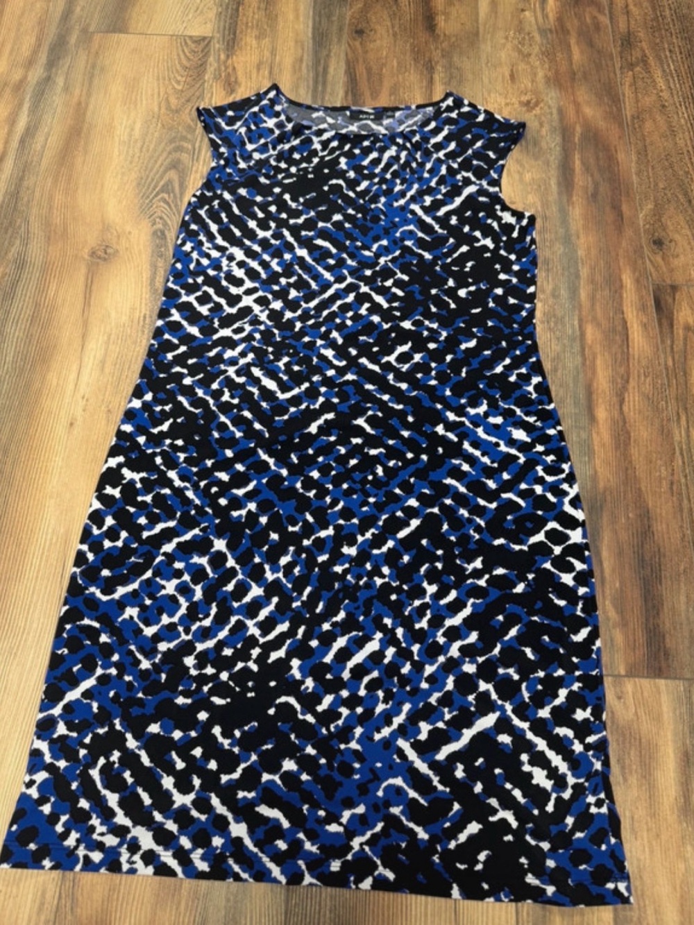 Apt. 9 Blue Black and White Animal-Print Shift Dress